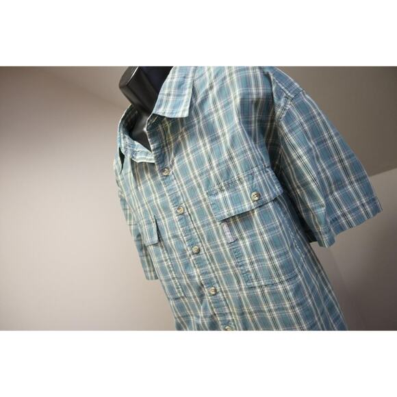 Columbia Omni-Shade Vented Fishing Shirt Plaid Short Sleeve Camping Mens 3XL - Picture 2 of 11